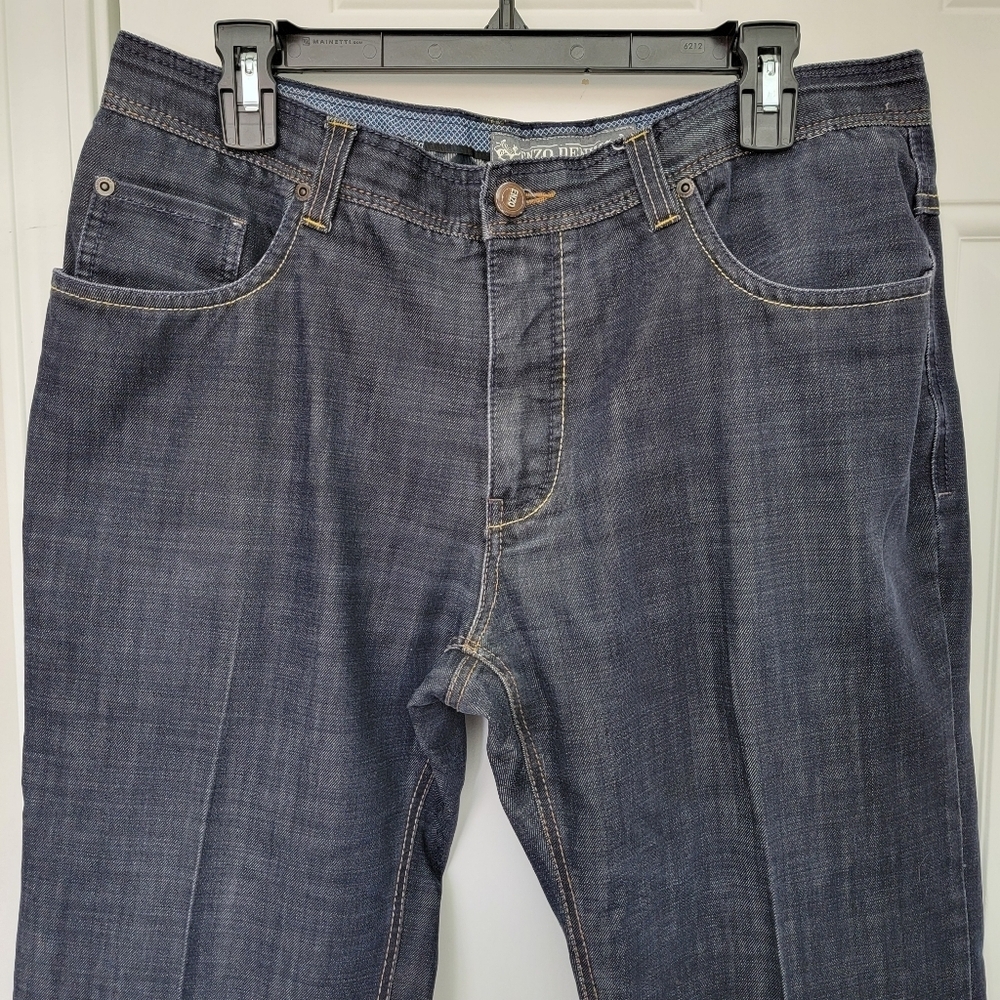 ENZO Denim Mens Premium Denim Jeans Cropped Streetwear Medium Wash Size 36 X 24 - Picture 2 of 14